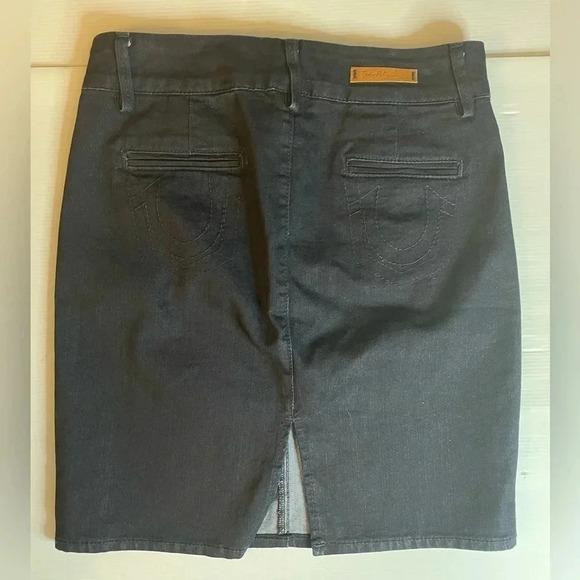 3 FOR $15 True Religion Dark Jean Mini Skirt Size 26 - Picture 2 of 8
